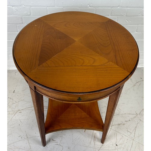 507 - A CHERRYWOOD TWO TIER OCCASIONAL TABLE WITH DRAWER,

68cm x 60cm