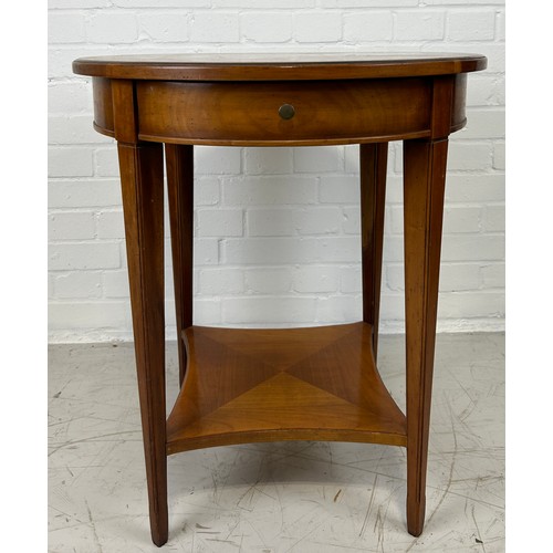 507 - A CHERRYWOOD TWO TIER OCCASIONAL TABLE WITH DRAWER,

68cm x 60cm