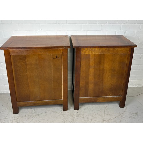 505 - A PAIR OF FRENCH CHERRYWOOD BEDSIDE TABLES BY GRANDE ARRECH, 

72cm x 60cm x 37cm each.