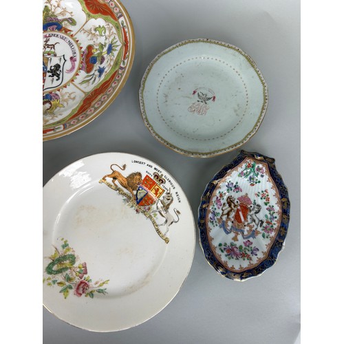 129 - A COLLECTION OF ARMORIAL PLATES (10), 

Some possibly 18th Century

Largest 27cm D