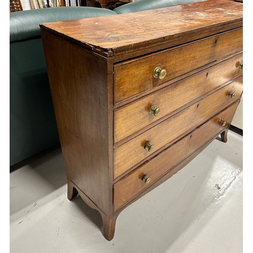 423 - A 19TH CENTURY MAHOGANY CHEST OF DRAWERS, 

Narrow proportions

123cm x 93cm x 38cm