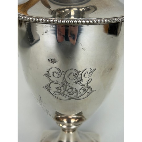 148A - A GEORGE III SILVER COFFEE POT CIRCA 1776-78 WITH MARKS FOR ROBERT MAKEPEACE AND RICHARD CARTER, 

W... 