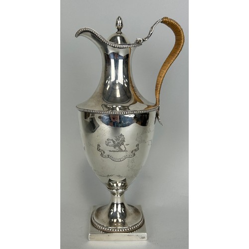 148A - A GEORGE III SILVER COFFEE POT CIRCA 1776-78 WITH MARKS FOR ROBERT MAKEPEACE AND RICHARD CARTER, 

W... 