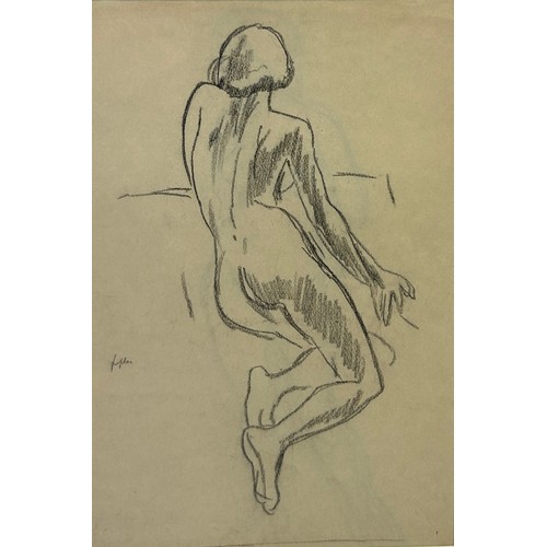 200 - SAMUEL PEPLOE (SCOTTISH 1871-1935): A PENCIL DRAWING ON PAPER DEPICTING A NUDE LIFE MODEL,

35cm x 2...