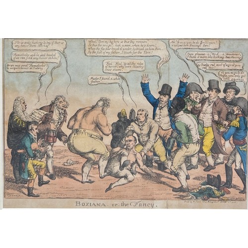 361 - BOXING / PUGILIST INTEREST: CHARLES WILLIAMS (ACTIVE 1796-1830): A SATIRICAL PRINT 'BOXIANA OR THE F... 