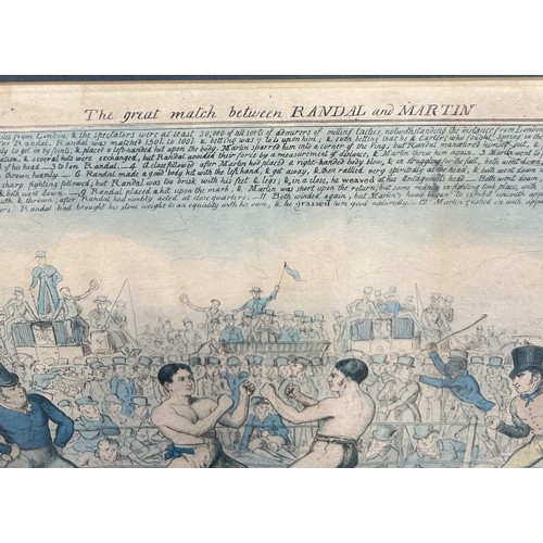 365 - BOXING / PUGILIST INTEREST: GEORGE CRUIKSHANK (1792-1878) A HAND COLOURED ENGRAVING DEPICTING 'THE G... 