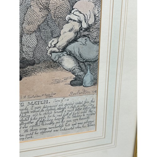 366 - BOXING / PUGILIST INTEREST: THOMAS ROWLANDSON (1756-1827) BOXING ENGRAVING 'DESCRIPTION OF A BOXING ... 