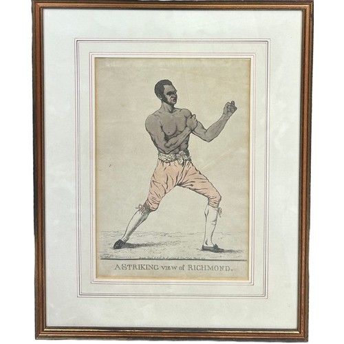 368 - BOXING / PUGILIST INTEREST: AFTER ROBERT DIGHTON (1752-1814): A HAND COLOURED PORTRAIT PRINT TITLED ... 