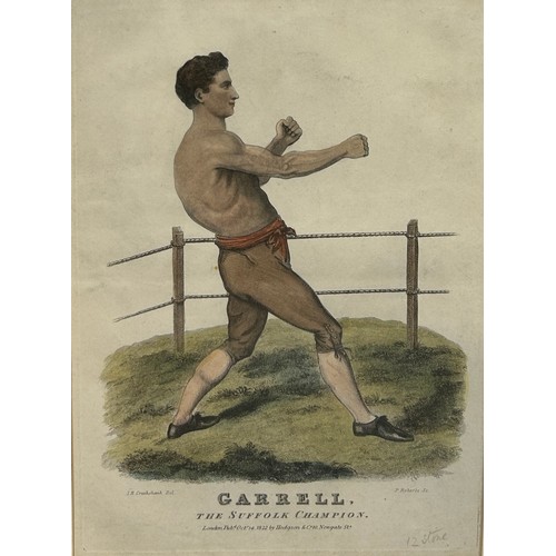 369 - BOXING / PUGILIST INTEREST: AFTER ISAAC ROBERT CRUIKSHANK (1789-1856): THREE BOXING ENGRAVINGS / PRI... 