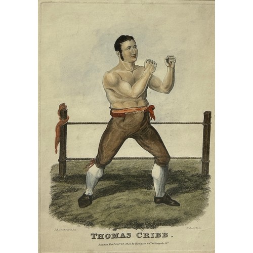 369 - BOXING / PUGILIST INTEREST: AFTER ISAAC ROBERT CRUIKSHANK (1789-1856): THREE BOXING ENGRAVINGS / PRI... 