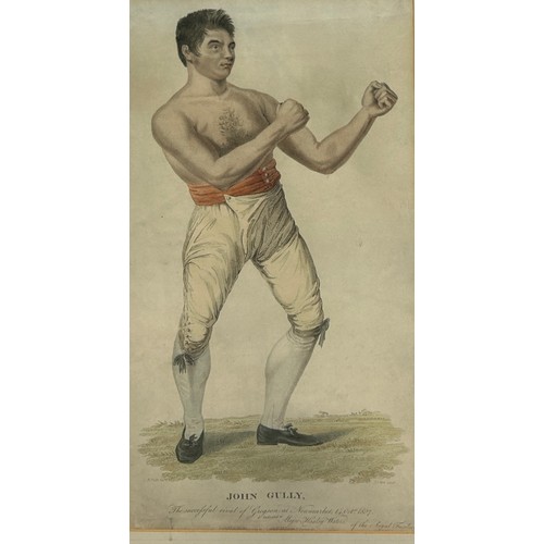 372 - BOXING / PUGILIST INTEREST: A SET OF THREE COLOURED PRINTS (3), 

'John Gully' after H.Pugh and J.Lo... 