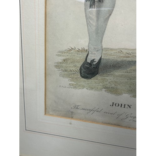 372 - BOXING / PUGILIST INTEREST: A SET OF THREE COLOURED PRINTS (3), 

'John Gully' after H.Pugh and J.Lo... 