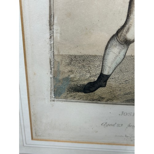 373 - BOXING / PUGILIST INTEREST: A HAND COLOURED ENGRAVING OF JOSHUA HUDSON, 

Published by Samuel Willia... 