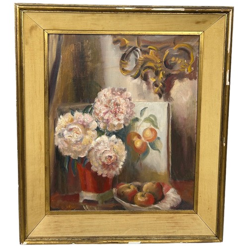 250 - ATTRIBUTED TO TO WILL 'WILLIAM' ASHTON: AN OIL ON CANVAS PAINTING DEPICTING FLOWERS, 

45cm x 37cm