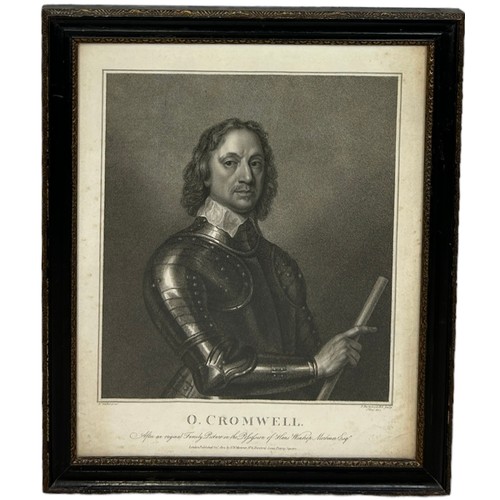 384 - F. BARTOLOZZI: AN ENGRAVING DEPICTING OLIVER CROMWELL, 

Published H.W. Mortimer, London, 1802. 

48... 