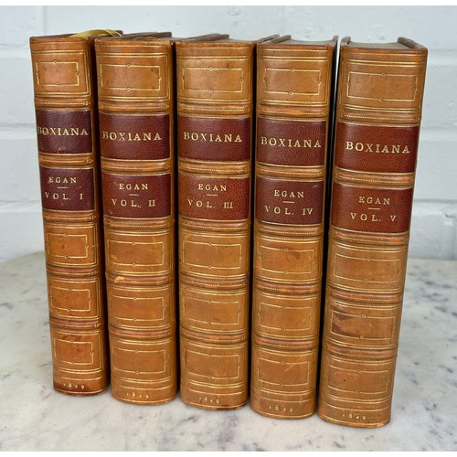 376 - PIERCE EGAN: 'BOXIANA' LEATHER BOUND IN FIVE VOLUMES (5), 

Published by Sherwood, Neely And Jones, ... 