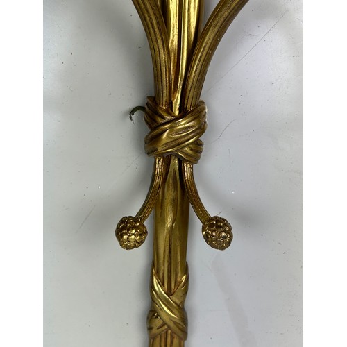 501 - A PAIR OF REGENCY STYLE GILT BRASS WALL SCONCES (2), 

63cm x 25cm each.