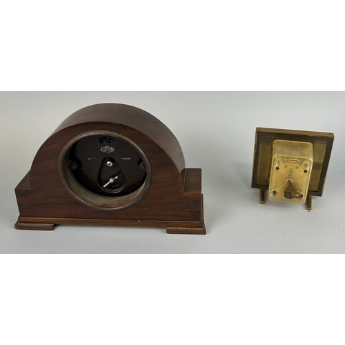 597 - A GARRARD DECO MANTLE CLOCK ALONG WITH A BENTIMA CLOCK, 

Garrard 25cm x 17cm