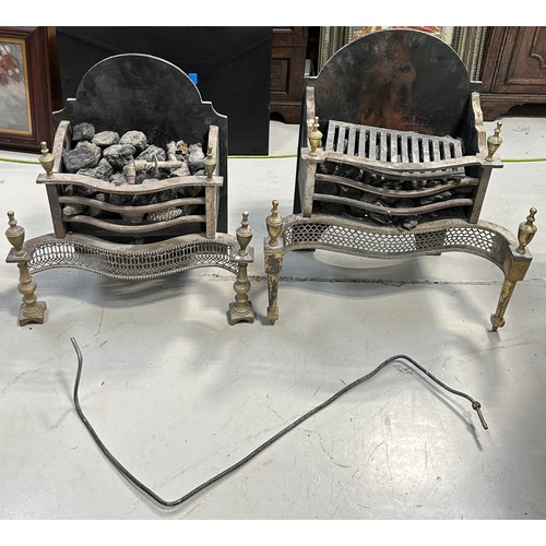 500 - A NEAR PAIR OF GEORGE III STYLE FIRE GRATES (2), 

Largest 67cm x 60cm x 30cm 

With pipe and tap.