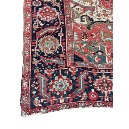 461 - AN ANTIQUE HERIZ RUG REPUTEDLY FROM THE RESIDENCE OF BENITO MUSSOLINI (1883-1945), POSSIBLY VILLA FE... 