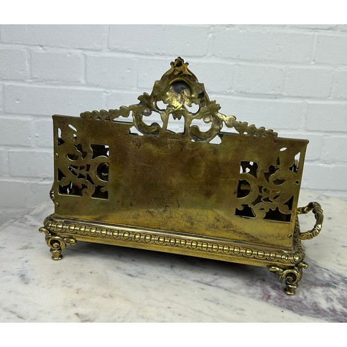 516 - A LOUIS XVI STYLE BRASS INKWELL, 

29cm x 23cm x 23cm