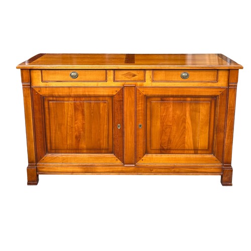 509 - A LARGE CHERRYWOOD SIDEBOARD, 

Two drawers over two swing doors, with shelves. 

165cm x 98cm x 52c... 