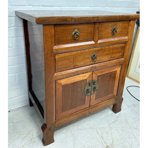 449 - A 19TH CENTURY CHINESE WALNUT COFFER, 

80cm x 74cm x 48cm 

Purchased from Altfield, Hong Kong.