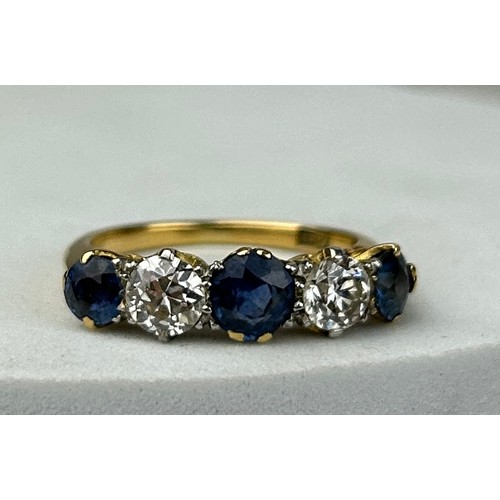 179 - AN 18CT GOLD DIAMOND AND SAPPHIRE RING CIRCA 1907,

Weight: 4.2gms