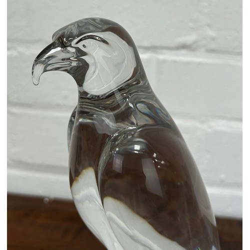 585 - A BACCARAT GLASS SCULPTURE OF AN EAGLE, 

25cm H