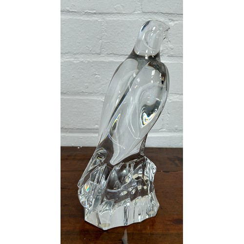 585 - A BACCARAT GLASS SCULPTURE OF AN EAGLE, 

25cm H