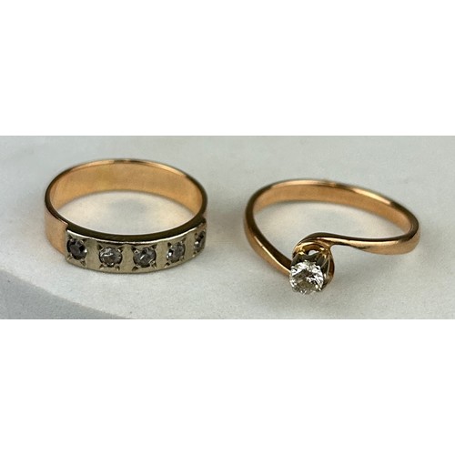 184 - TWO 14CT GOLD RINGS WITH SMALL DIAMONDS

Weight: 6.3gms