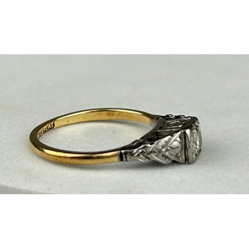 181 - AN 18CT GOLD AND PLATINUM RING WITH A DIAMOND,

Weight 3.6gms