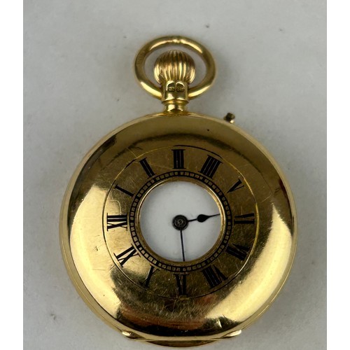 180 - AN 18CT GOLD POCKET WATCH LABELLED 'MANOAH RHODES AND SONS', 

Weight: 32gms