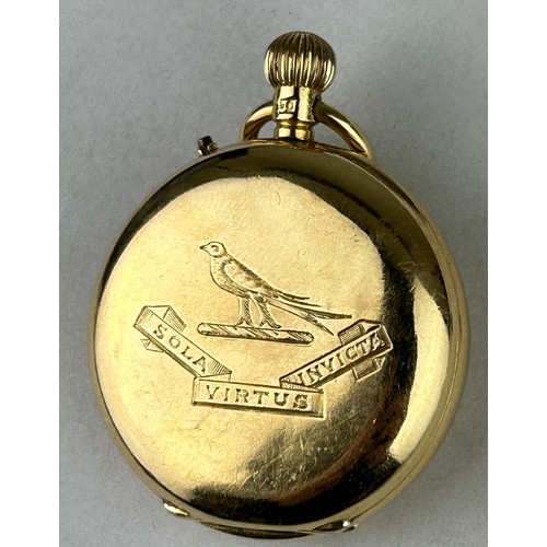 180 - AN 18CT GOLD POCKET WATCH LABELLED 'MANOAH RHODES AND SONS', 

Weight: 32gms