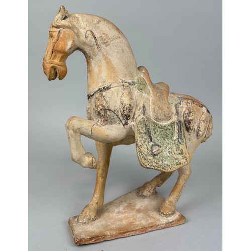 66 - A CHINESE POTTERY HORSE FIGURE IN THE TANG STYLE, 

35cm x 30cm