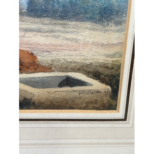 306 - DITA ERRETI: A WATERCOLOUR PAINTING ON PAPER DEPICTING AN ITALIAN LANDSCAPE CLASSICAL VIEW, 

32cm x... 