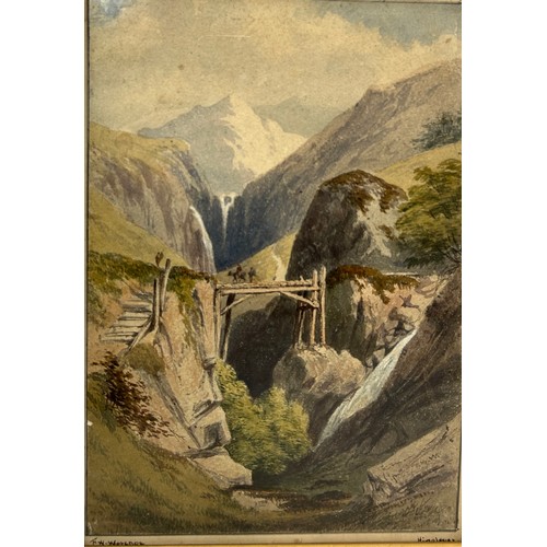 270 - FREDERICK WILLIAM WOLEDGE: A WATERCOLOUR PAINTING ON PAPER 'HIMALAYAN LANDSCAPE',

33cm x 22cm