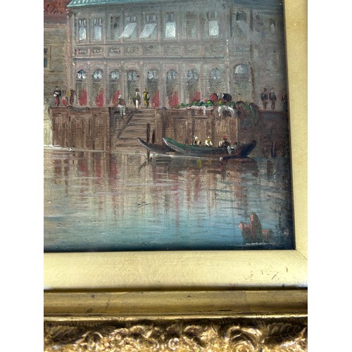 202 - AN OIL ON CANVAS PAINTING DEPICTING A VENETIAN CANAL SCENE SIGNED 'A.CELLINI',

38cm x 24.5cm 

Moun... 