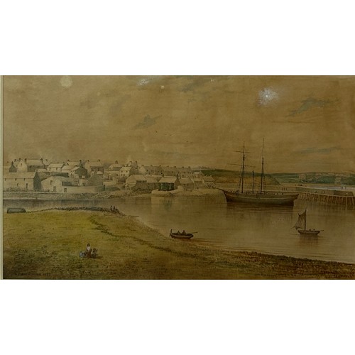 315 - A 19TH CENTURY WATERCOLOUR PAINTING ON PAPER DEPICTING AN ESTUARY SCENE, 

Signed 'R.P. Herdman' and... 