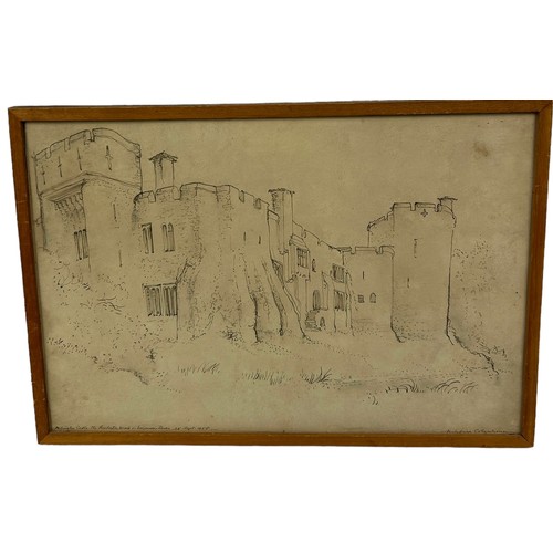 355 - ARCHIBALD COLQUHOUN (SCOTTISH 1894-1983): A PENCIL DRAWING ON PAPER OF ARLINGTON CASTLE' 

35.5cm x ... 