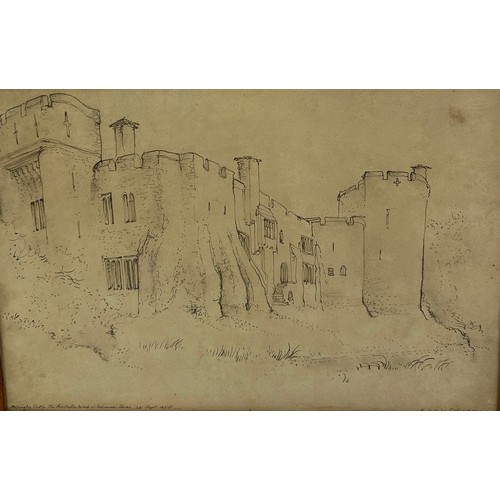 355 - ARCHIBALD COLQUHOUN (SCOTTISH 1894-1983): A PENCIL DRAWING ON PAPER OF ARLINGTON CASTLE' 

35.5cm x ... 