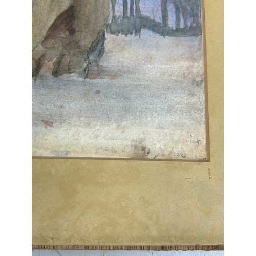 271 - FRENCH OR CONTINENTAL SCHOOL: A WATERCOLOUR PAINTING ON PAPER 'SPHINX IN A DESERT LANDSCAPE',

38cm ... 