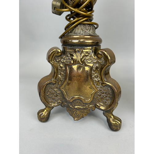 464 - A PAIR OF ECCLESIASTICAL BRASS CANDLESTICKS (2)