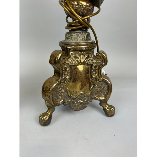 464 - A PAIR OF ECCLESIASTICAL BRASS CANDLESTICKS (2)