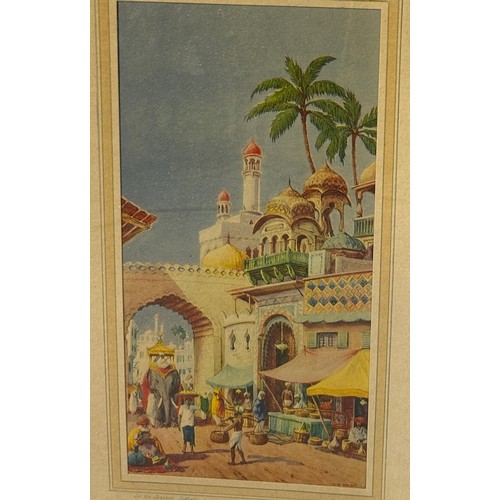 393 - JOHN WRIGHT: A PAIR OF LITHOGRAPHS DEPICTING VIEWS OF INDIA (2), 

33cm x 16cm each. 

Mounted in fr... 