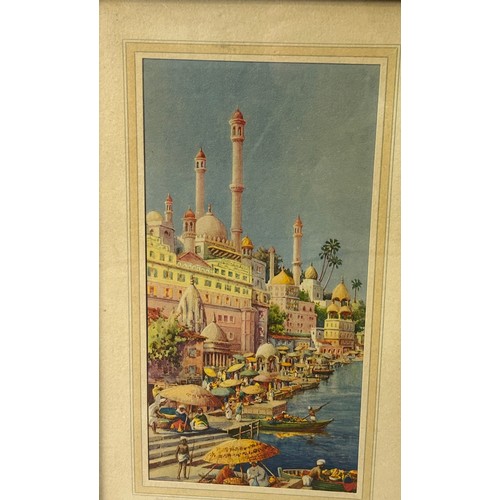 393 - JOHN WRIGHT: A PAIR OF LITHOGRAPHS DEPICTING VIEWS OF INDIA (2), 

33cm x 16cm each. 

Mounted in fr... 