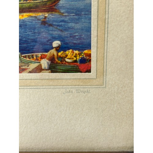 393 - JOHN WRIGHT: A PAIR OF LITHOGRAPHS DEPICTING VIEWS OF INDIA (2), 

33cm x 16cm each. 

Mounted in fr... 