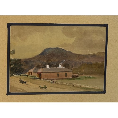 327 - A 19TH CENTURY WATERCOLOUR PAINTING ON PAPER DEPICTING AN AUSTRALIAN SUBJECT POSSIBLY BATEMAN'S BAY ... 