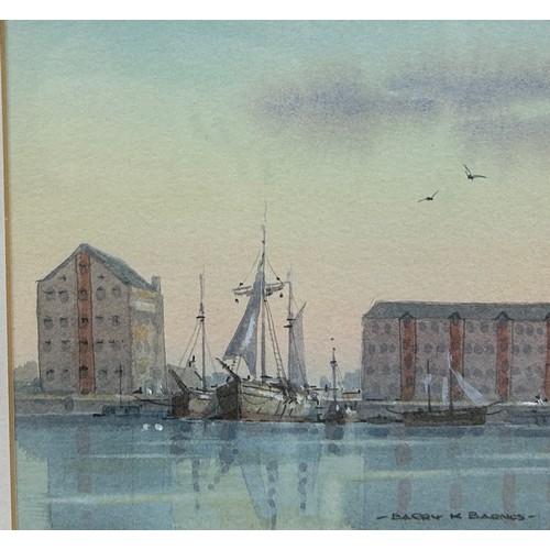 313 - A WATERCOLOUR PAINTING ON PAPER DEPICTING A CONTINENTAL PORT ALONG WITH ANOTHER PORT SCENE (2)

Labe... 