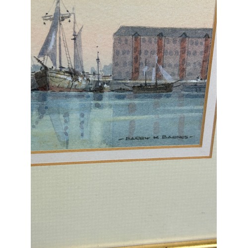 313 - A WATERCOLOUR PAINTING ON PAPER DEPICTING A CONTINENTAL PORT ALONG WITH ANOTHER PORT SCENE (2)

Labe... 